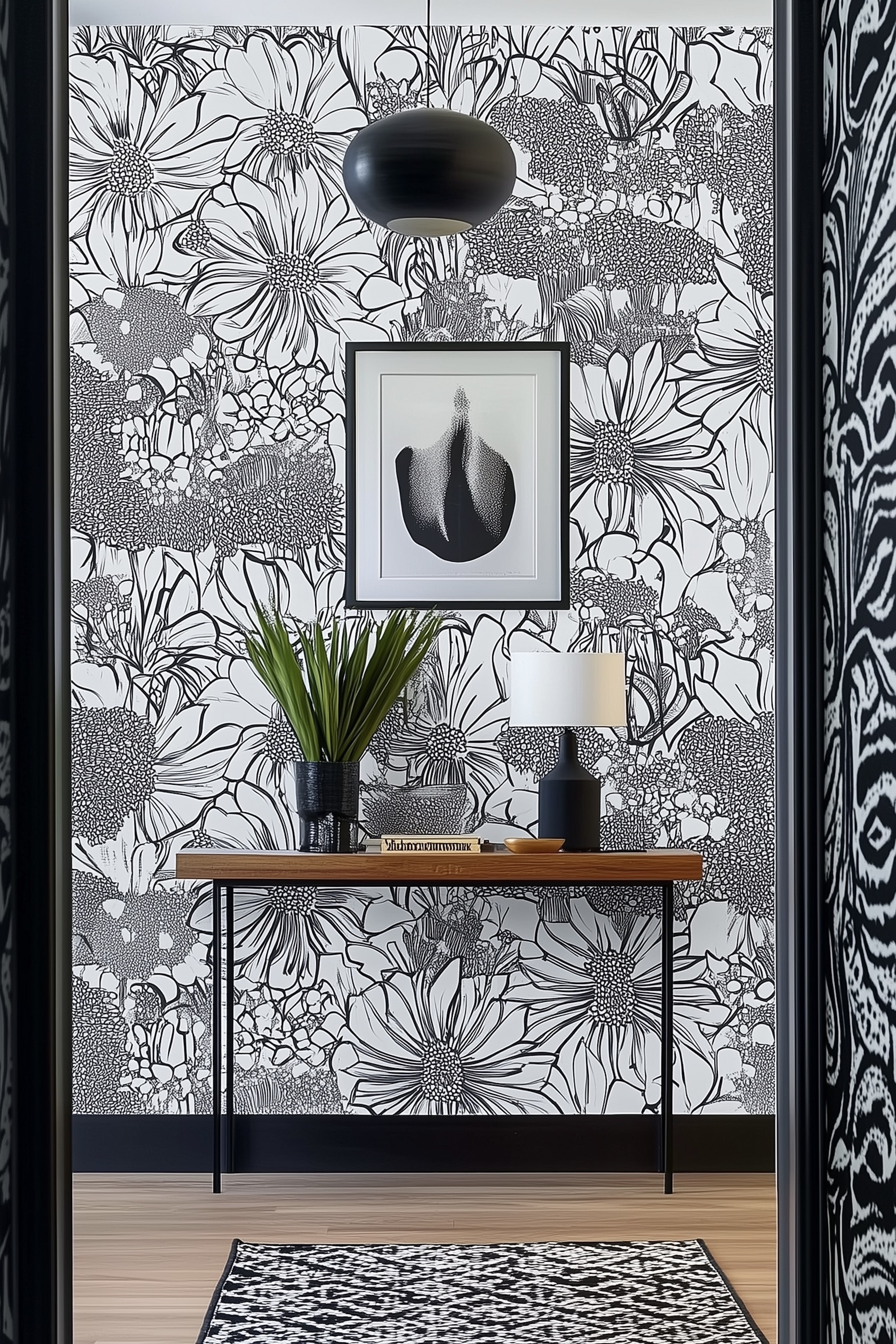 entrée graphique décoration fleur mélange motif