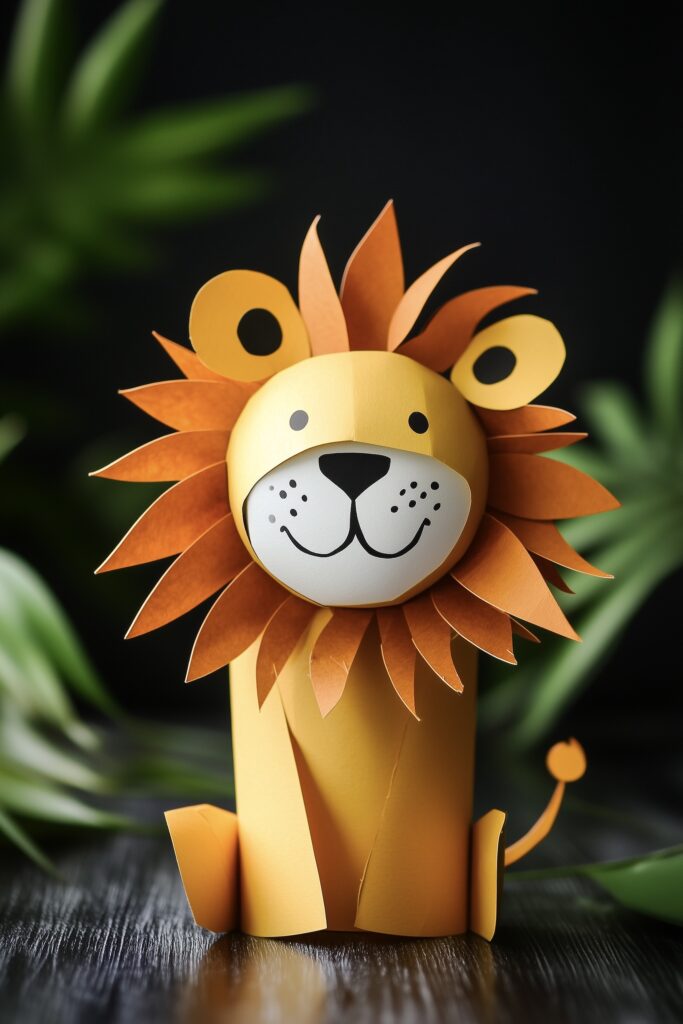 origami enfant lion pliage