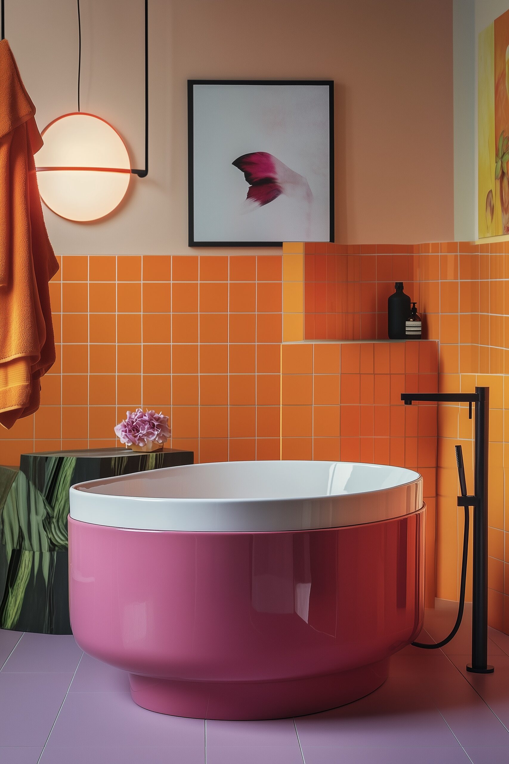 salle de bains déco style pop arrondie