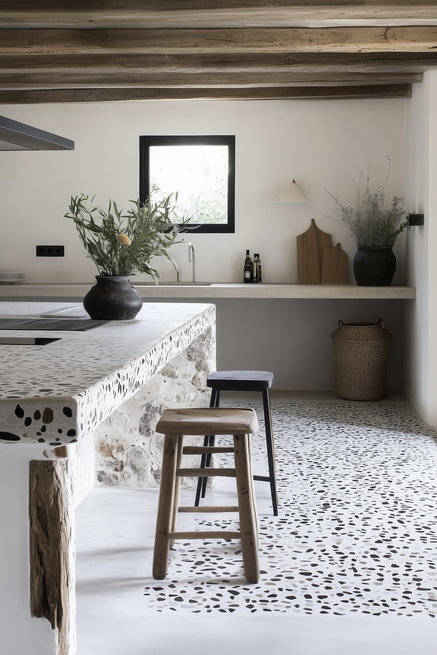 cuisine plan de travail terrazzo maison campagne