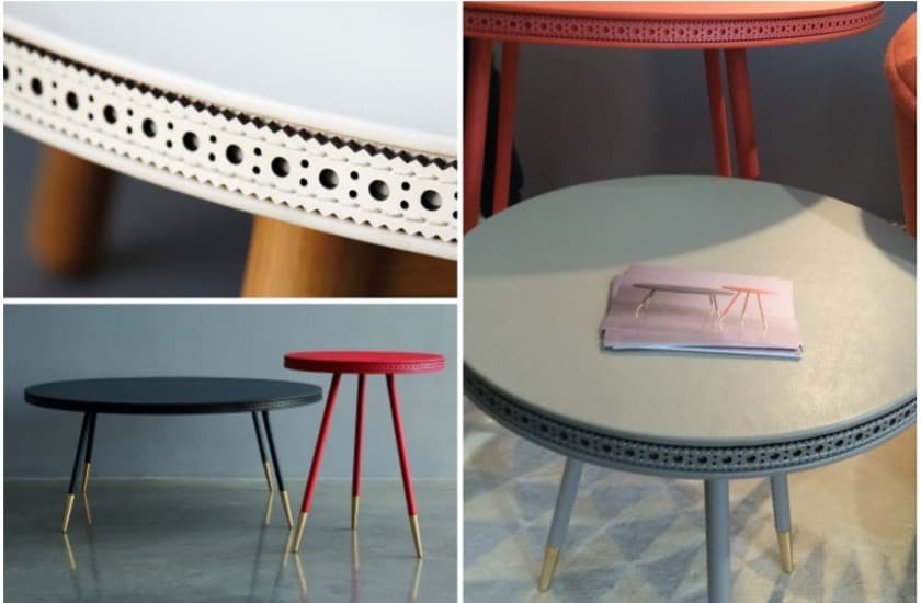 table en cuir Hermes