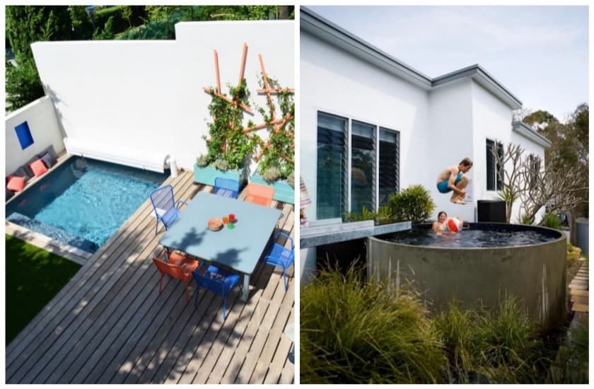 piscine dans petit jardin cour
