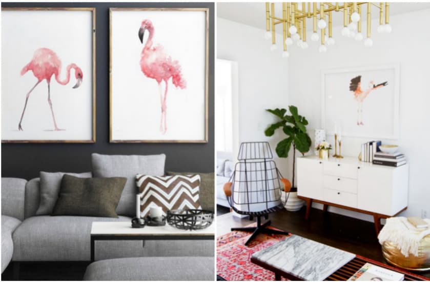 déco flamand rose affiche salon