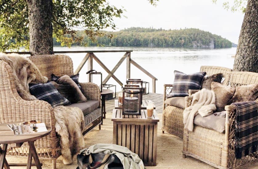 terrasse aménagée vu sur le lac