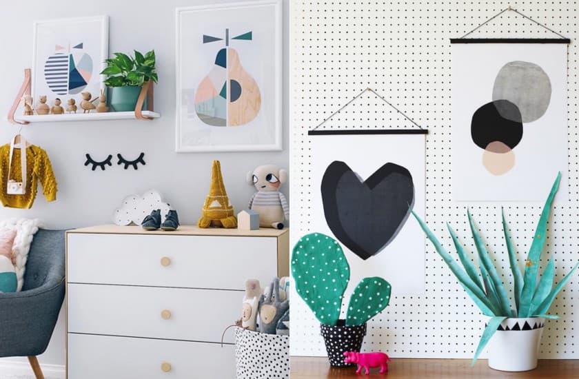 affiche scandinave pastel poire abstrait