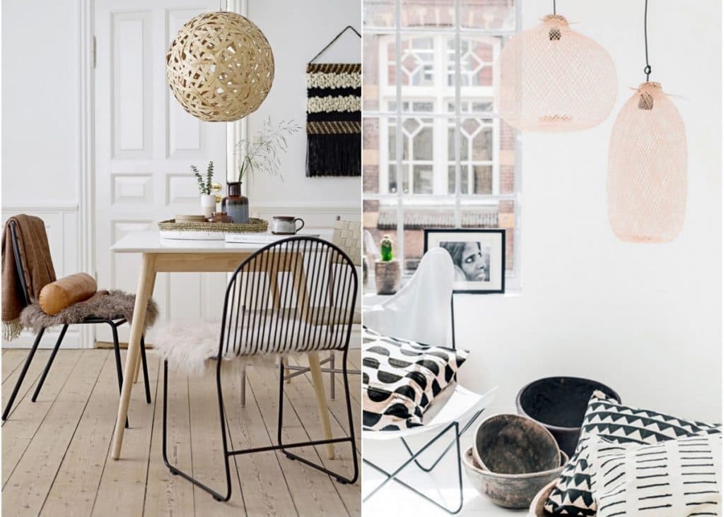 une lampe bambou dans le salon bloomingville