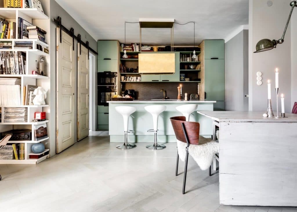 déco industrielle vintage à Stockholm salon retro