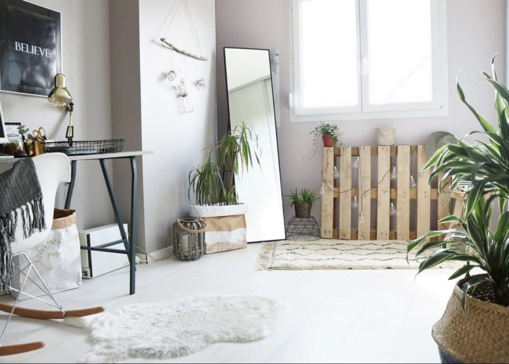 deco avec palette jardiniere en palette ambiance scandinave