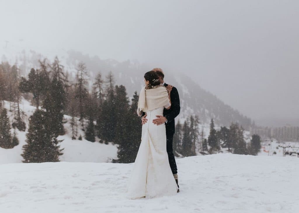 mariage theme hiver photo couple