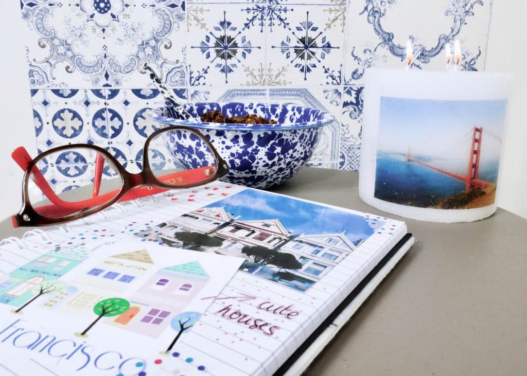 personnaliser bougie avec image déco mariage