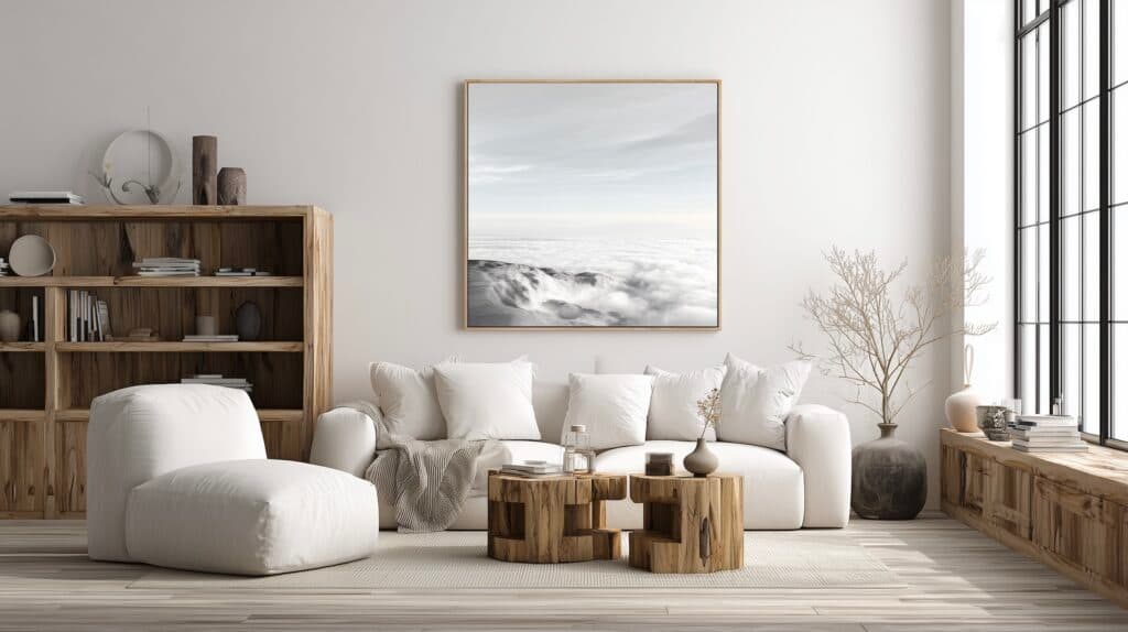 règles hauteur accrocher poster au-dessus meuble