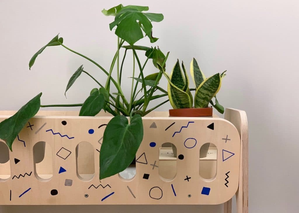 jardinière scandinave blomkal bois motif memphis diy personnalisation blog déco clem around the corner