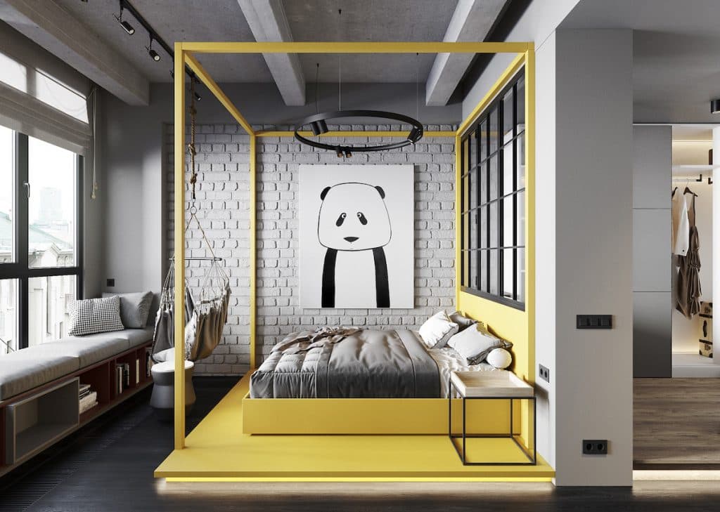 studio étudiant à Moscou loft béton gris - blog déco - clem around the corner