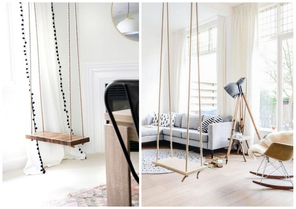 balançoire intérieure faire soi même diy salon scandinave - blog déco - clem around the corner