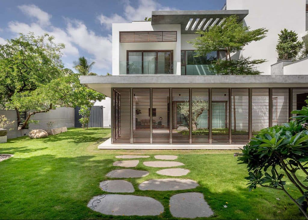 villa tropicale maison design béton verre bois - blog déco - clem around the corner