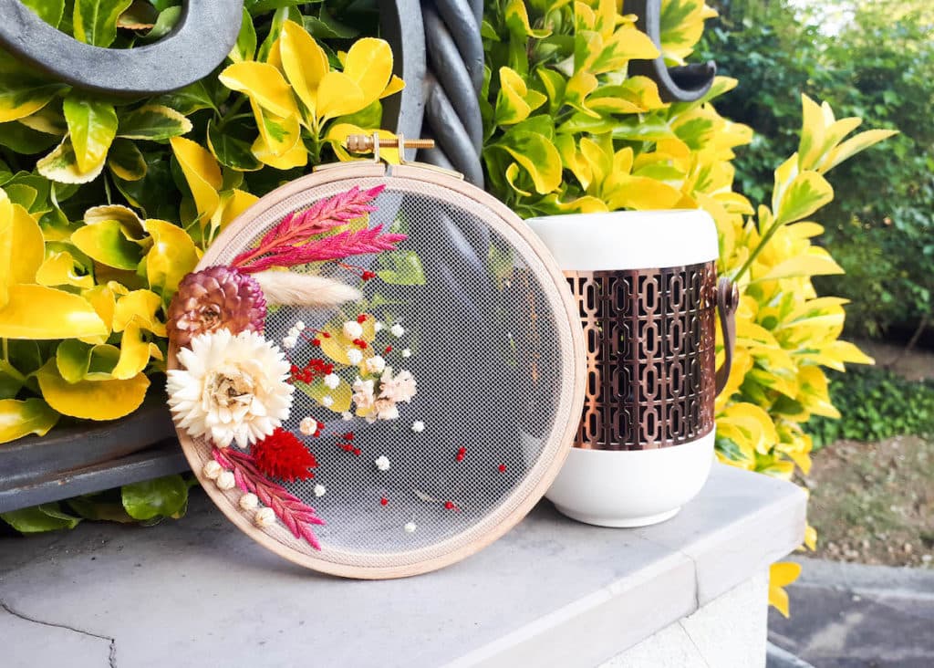 déco champêtre fleurs séchées tambour diy facile