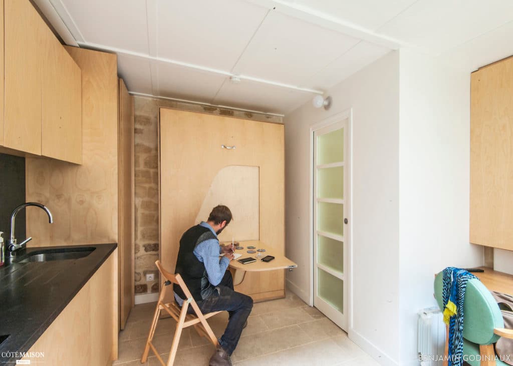 sèjour d un 12m2 bien agencé pierre apparente cuisine ouverte salle à manger déco décoration clematc