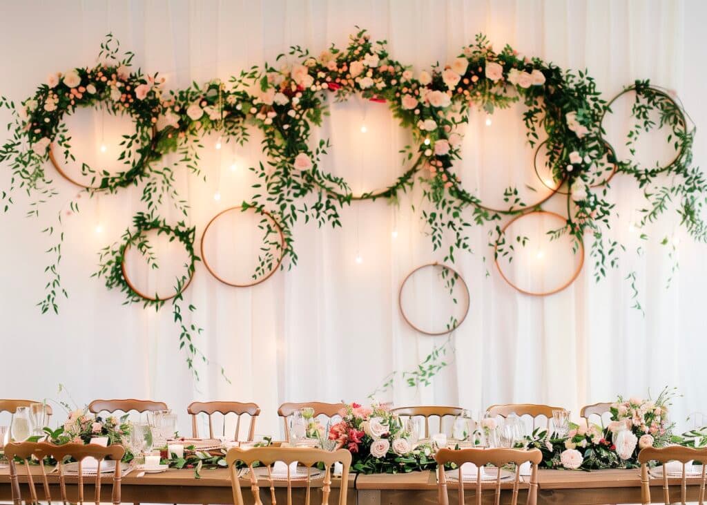 déco murale de mariage fleur ronde - blog décoration