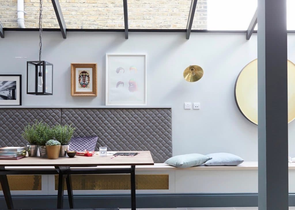 visite déco londres salle à manger design tendance verrière banquette - clematc