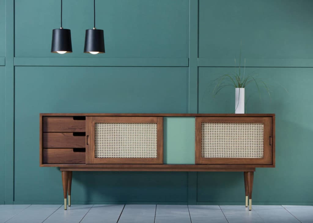 meuble cannage bois bleu pastel vintage blog déco