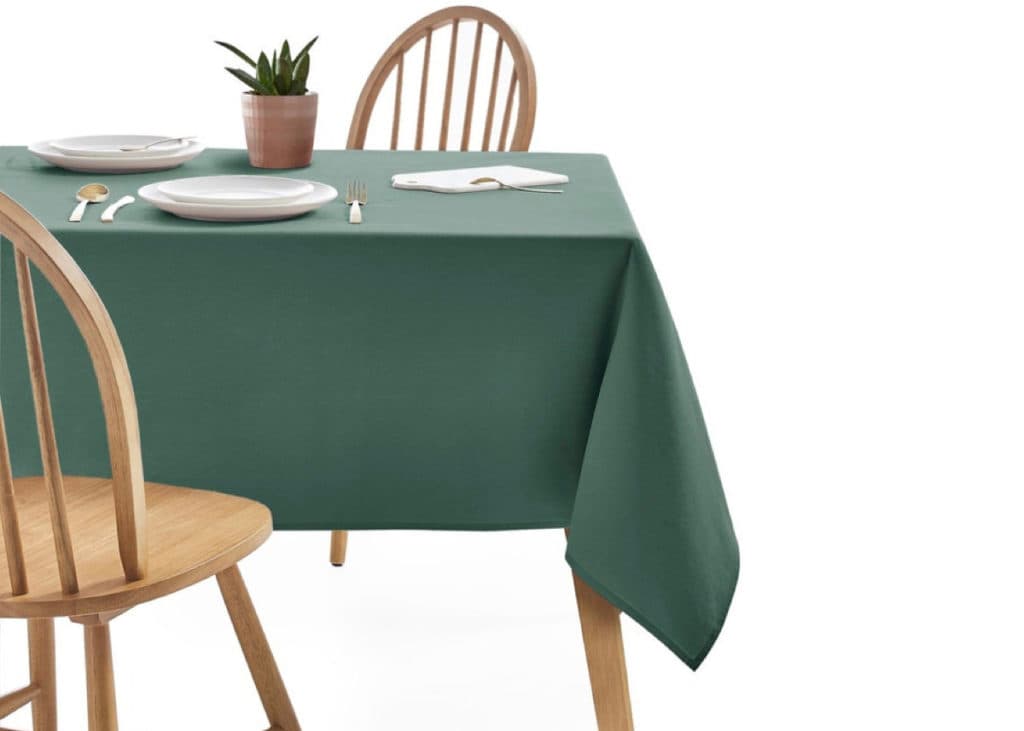 nappe déco vert olive bois slow life minimaliste décoration repas blog