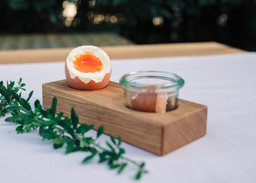 coquetier rectangulaire bois marron branche verte déco rustique