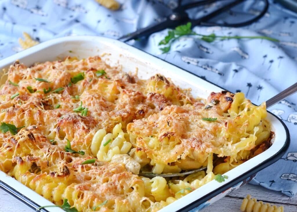 gratin pâtes poulet torsade - blog cuisine maison - clem around the corner