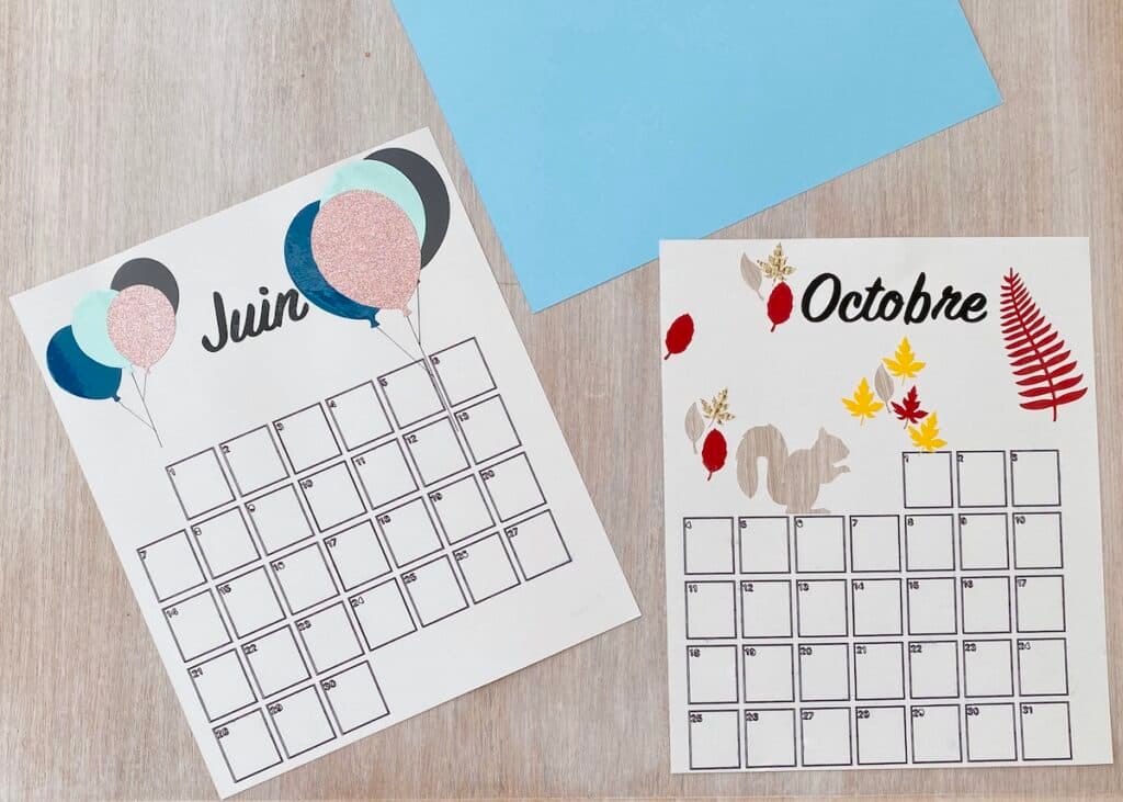 calendrier 2024 diy papier sticker d c fix