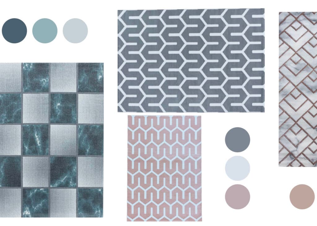 tapis géométrique salon taille choisir dimension