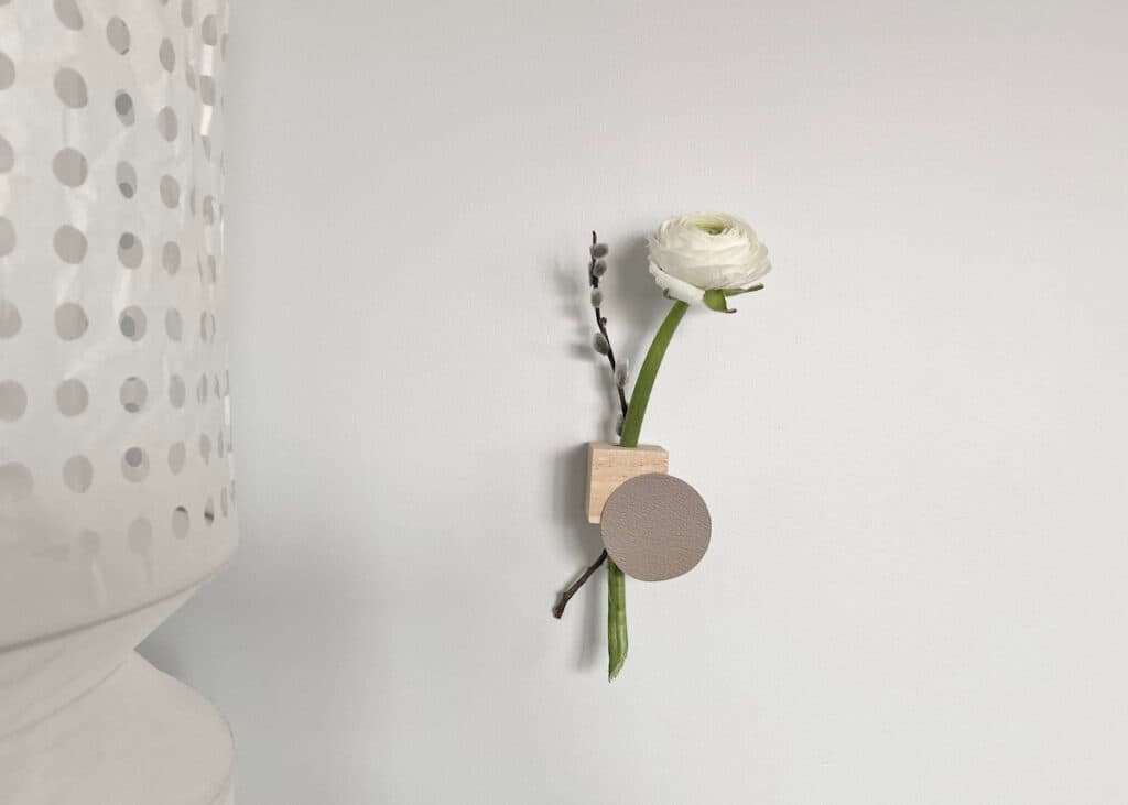 soliflore mural diy bois cuir minimaliste