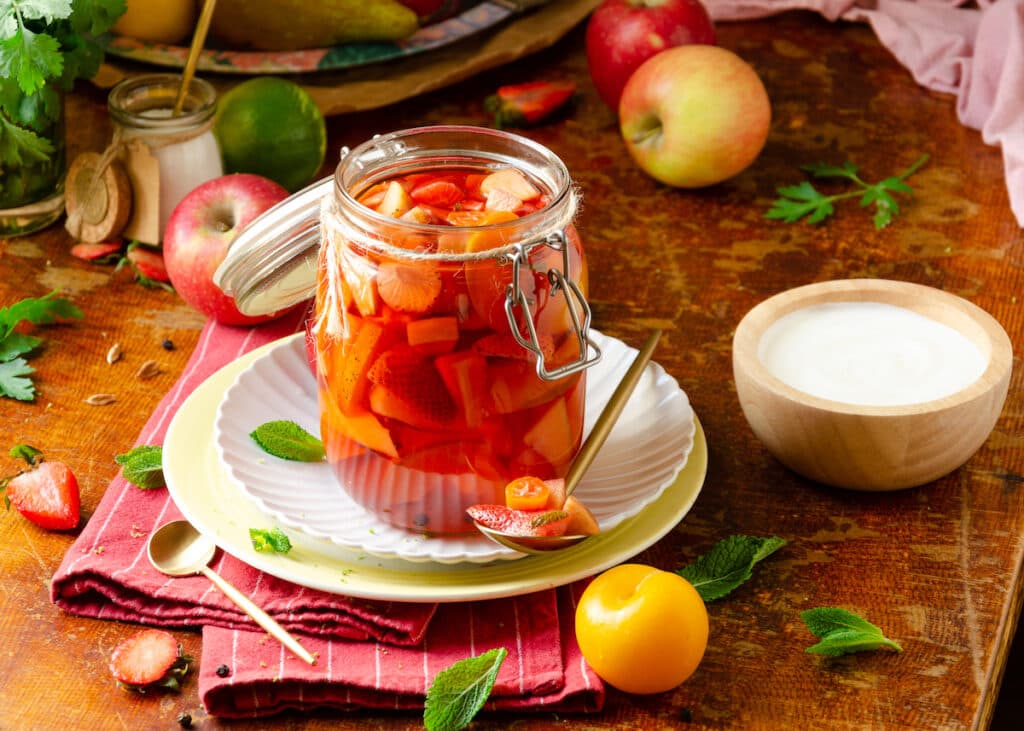 fruit pickles minute recette dessert original fait-maison