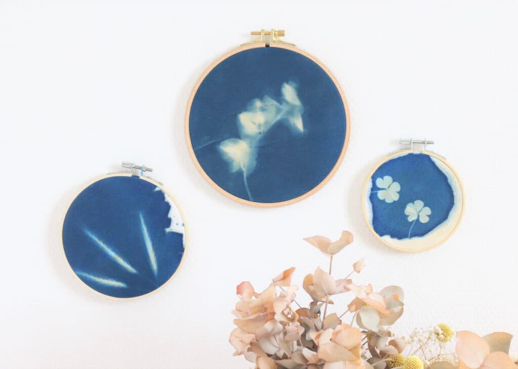 cyanotype sur tissu DIY - blog création déco - clem around the corner