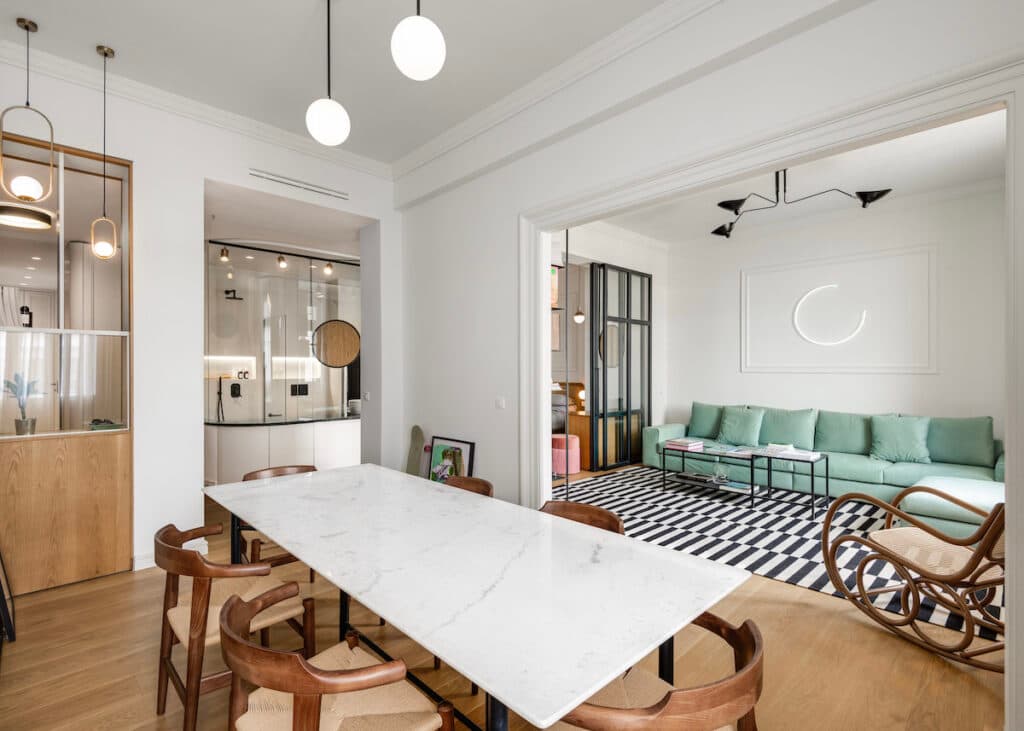 appartement transparent cloison verre originale séparation espace