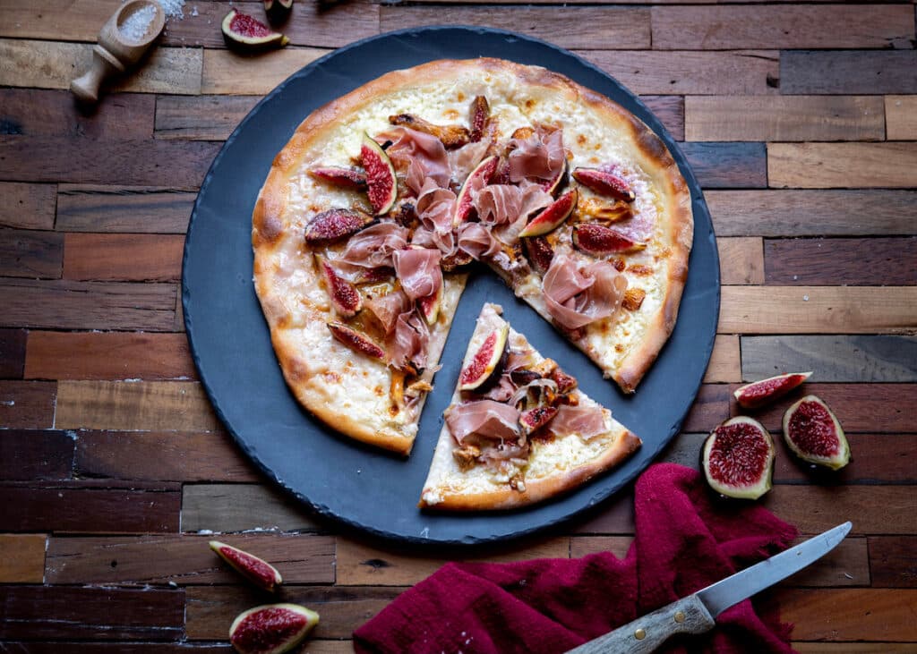 recette sucré salé figues fraiches pizza girolles