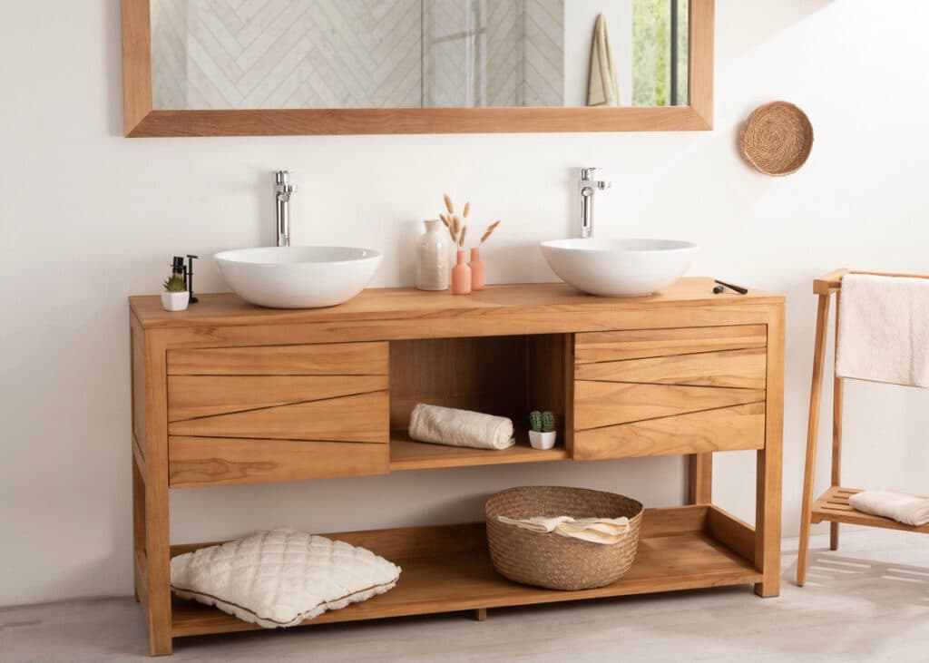 Wanda Collection meuble salle bain bois massif - blog déco clem