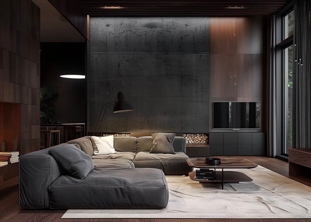 couleur feutrée salon gris moderne - blog déco