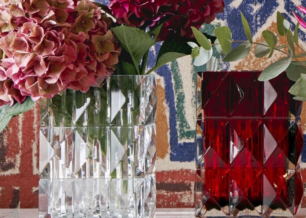 vase cristal deco elegante rouge