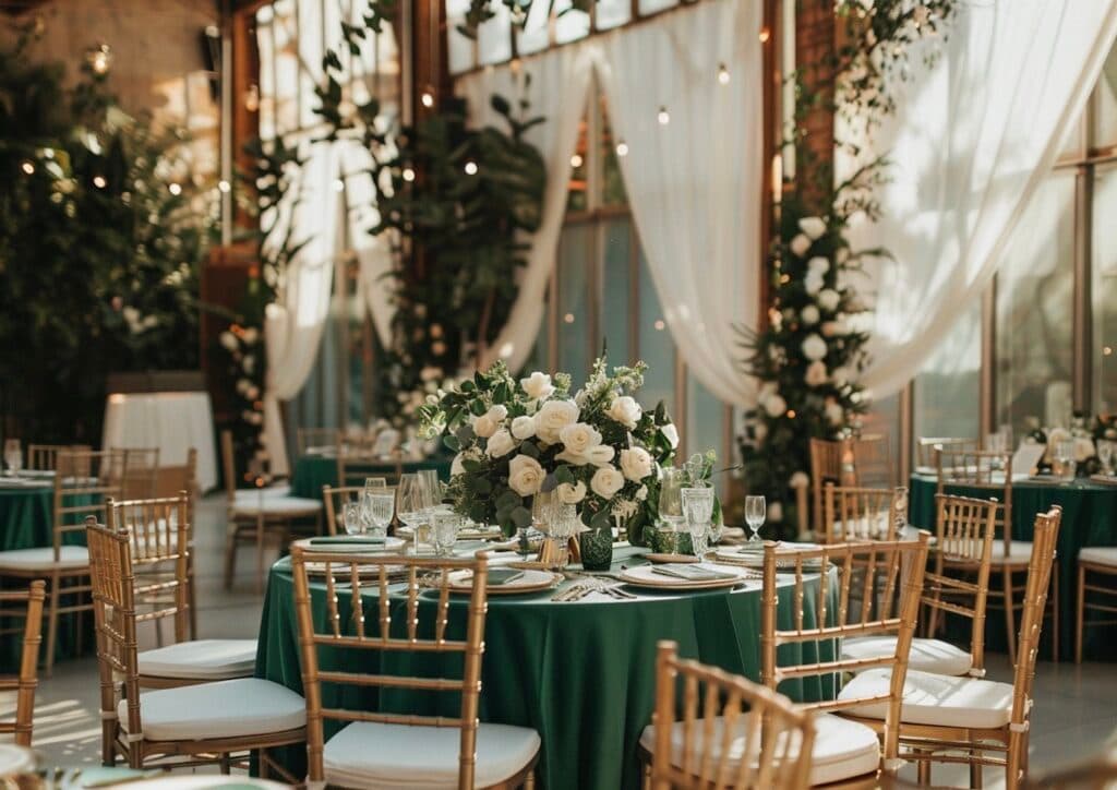 mariage vert émeraude table - blog déco