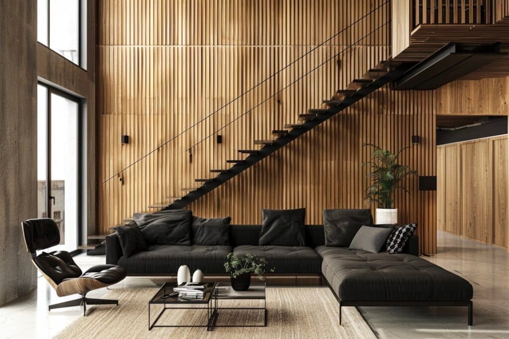 mur tasseaux bois peint relief loft - blog déco