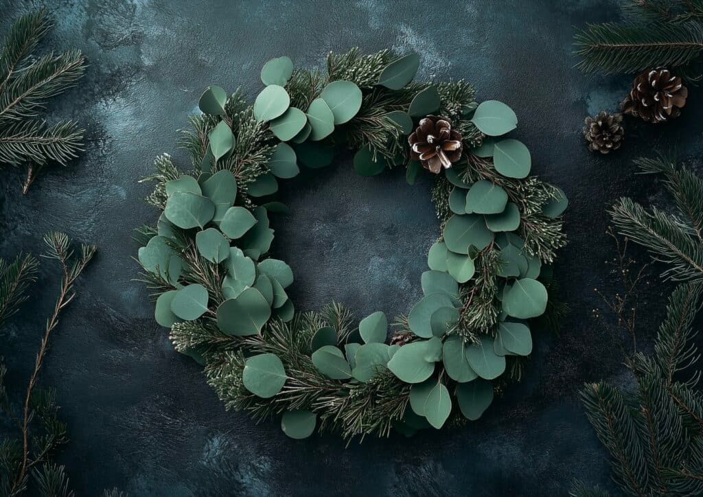 couronne de Noël eucalyptus décoration idées écolo slow - blog déco