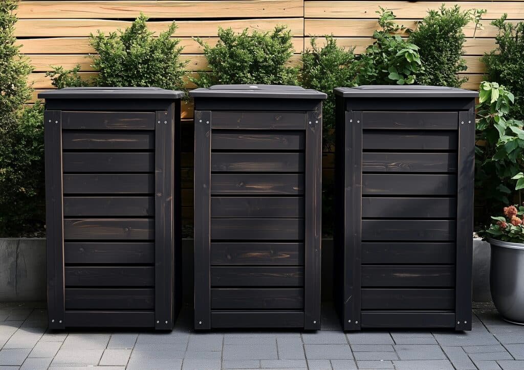 fabriquer triple cache poubelle extérieur diy