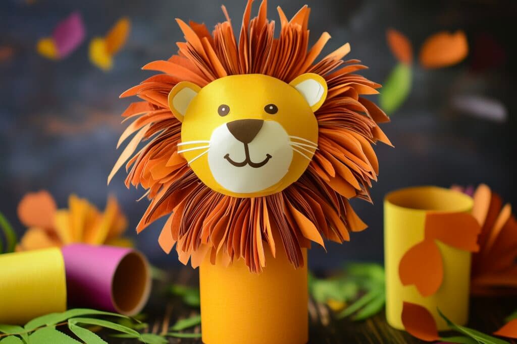 animaux rouleaux de papier toilette lion - blog déco diy