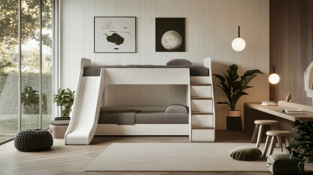 lit toboggan comparatif superposé blanc chambre deux enfant
