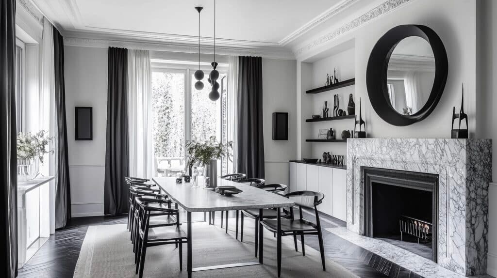 rénovation manoir français salle à manger