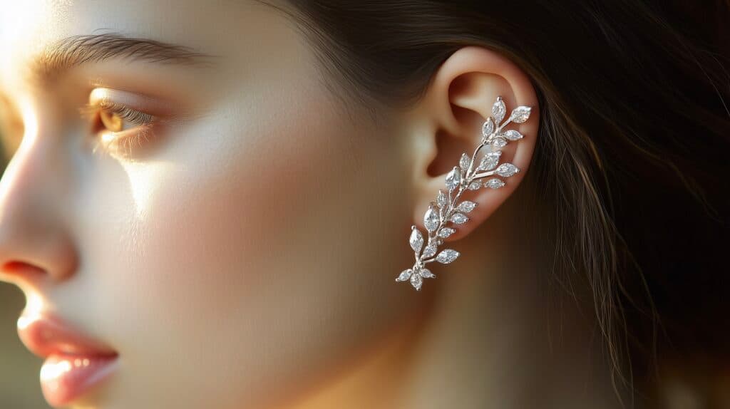 boucle d'oreille grimpante or blanc guide shopping