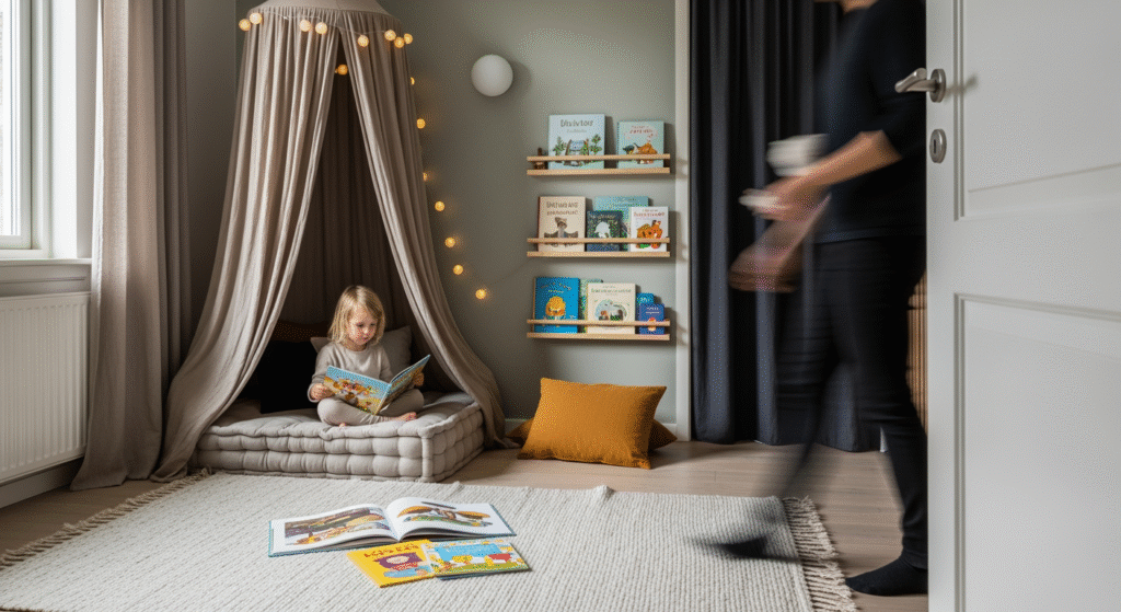 Idée coin lecture chambre enfant : 16 plans futés, confort et sécurité