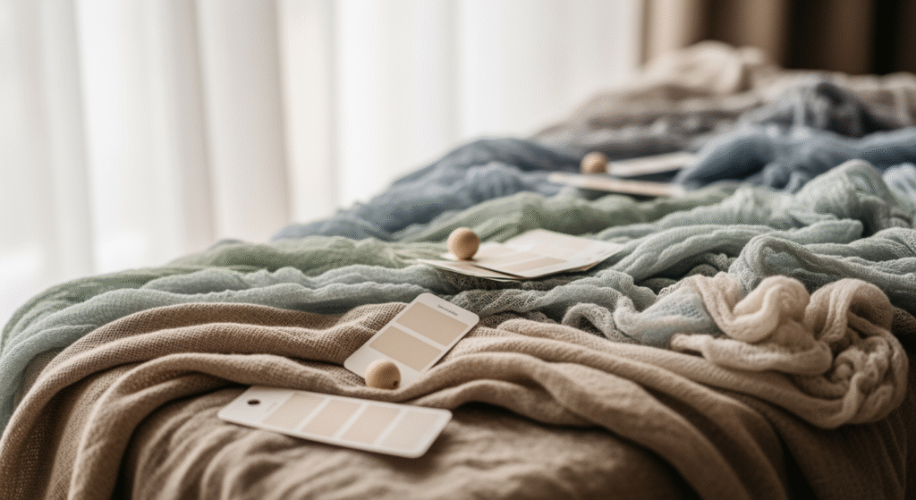 Palette couleurs chambre apaisante: idées, duos et codes HEX