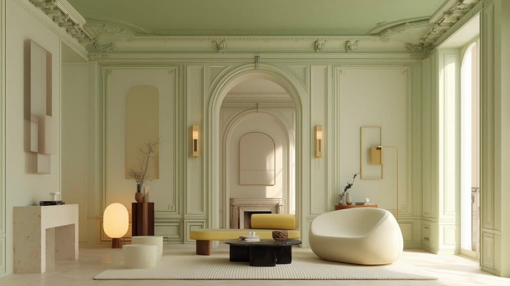 conseil architecte peinture plafond bas salon couleur