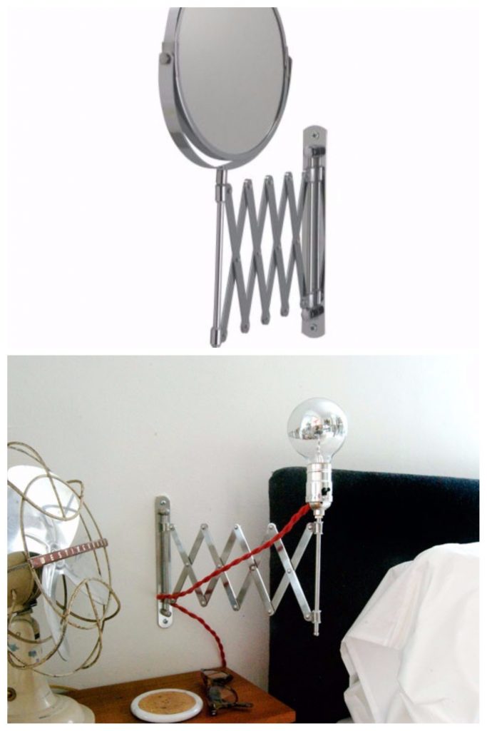 ikea hacks miroir transformé en lampe chevte