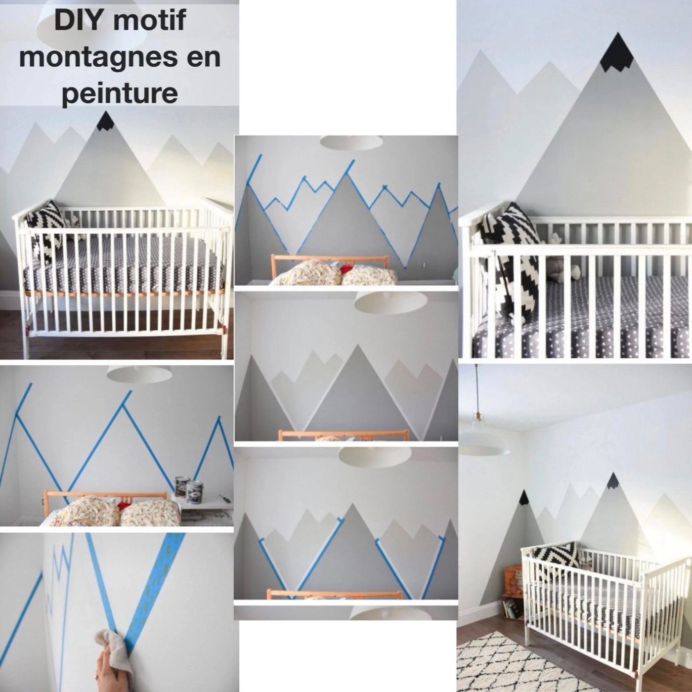 peinture montagne diy patron chambre enfant